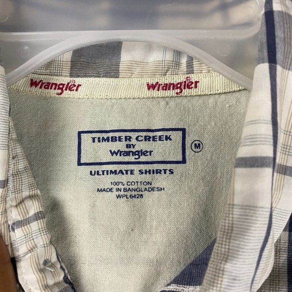 Timber Creek by Wrangler Button Down Shirt Medium Men's Short Sleeve 100% Cotton - Picture 3 of 7